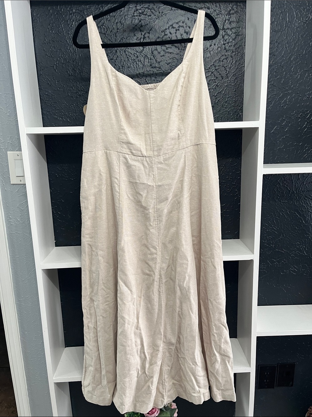 Ecru Old Navy Cream Maxi Dress with Scoop Neck